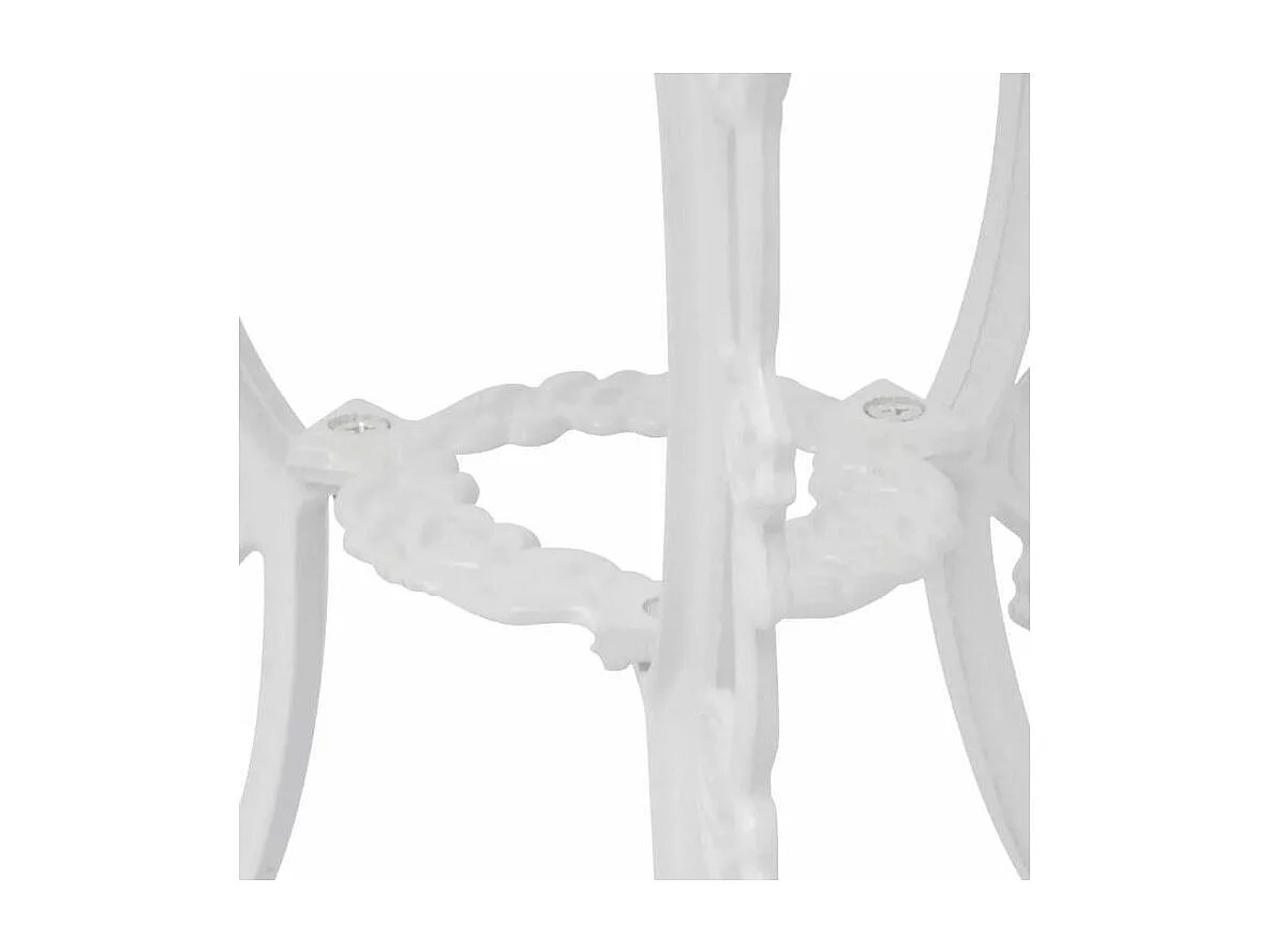 Table ronde et 2 chaises de jardin métal coulé blanc Bridge