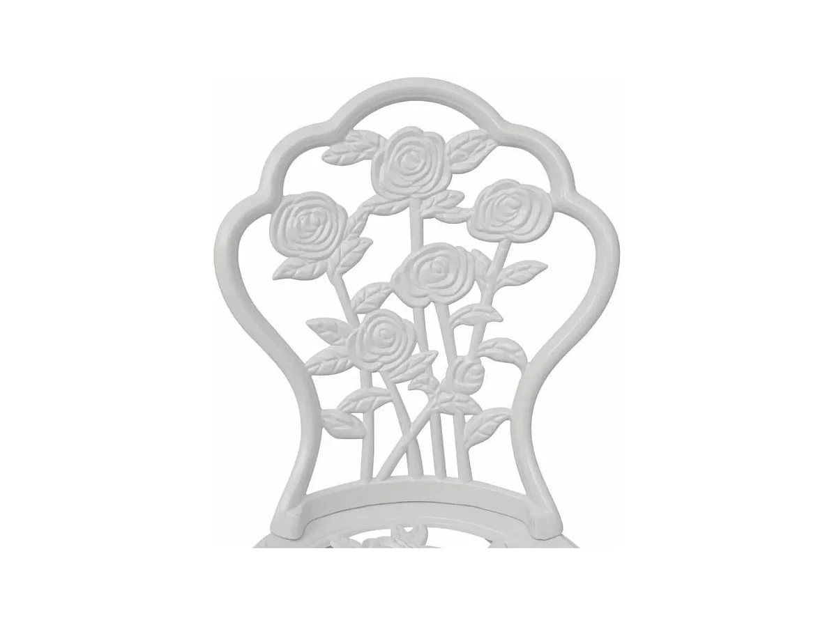 Table ronde et 2 chaises de jardin métal coulé blanc Bridge