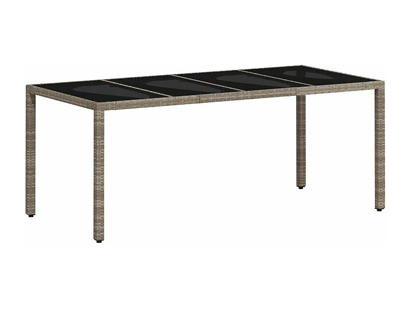 Ensemble à manger de jardin avec coussins 7 pcs rotin et verre