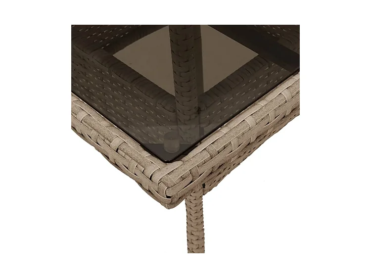 Ensemble à manger de jardin et coussins 3 pcs beige rotin verre
