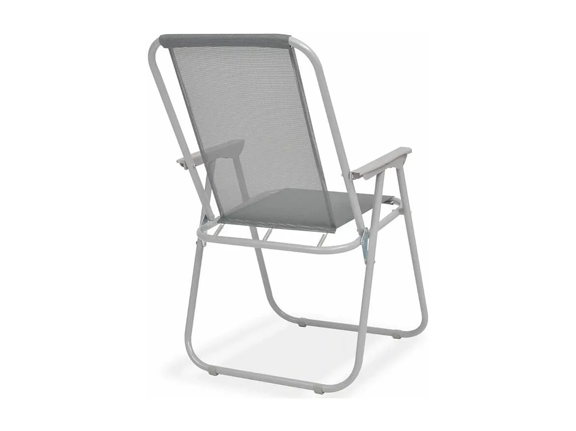 Table rectangulaire avec parasol et 6 chaises de jardin métal gris Castle