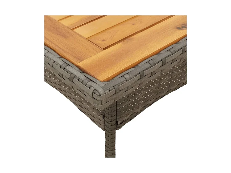 Ensemble à manger de jardin et coussins 3 pcs gris rotin acacia