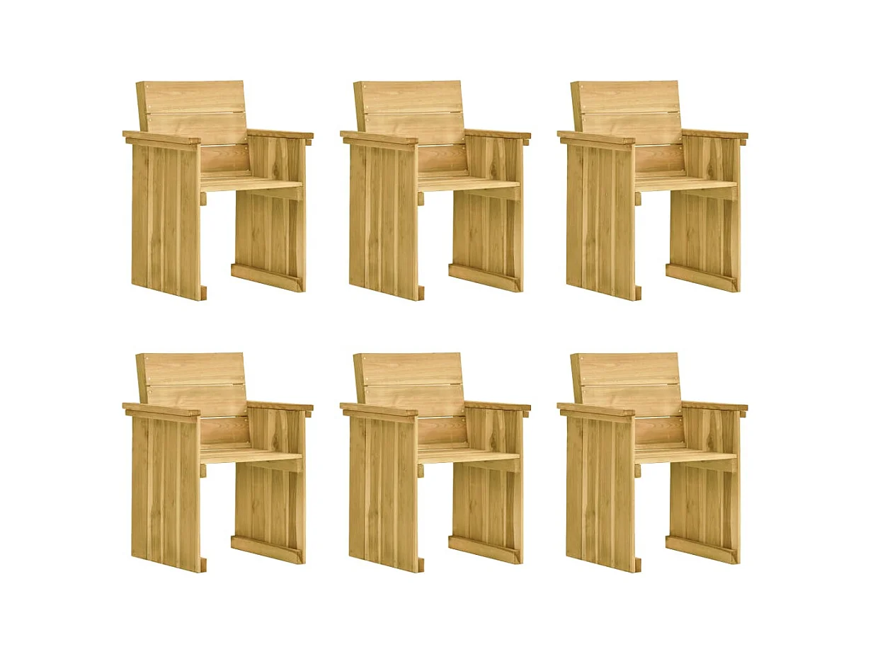 Mobilier à dîner de jardin 7 pcs avec coussins Pin imprégné 3