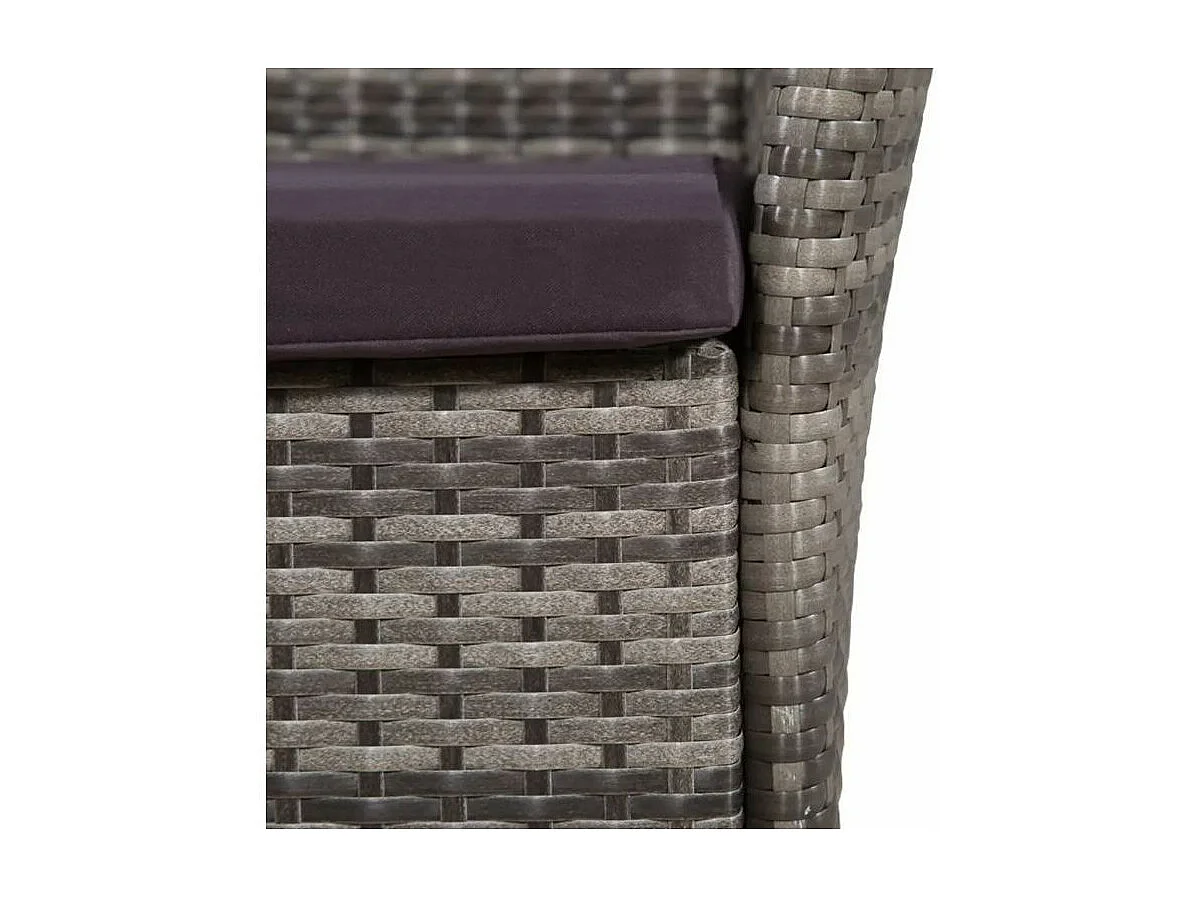 Salon de jardin 3 pièces résine tressée cousins gris Mik