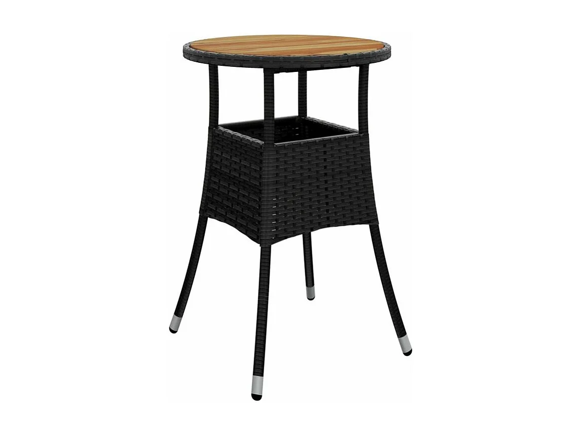 Ensemble à manger de jardin et coussins 5 pcs noir rotin acacia