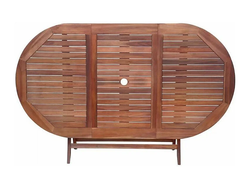 Table et 6 chaises de jardin acacia foncé et tissu noir Noiro