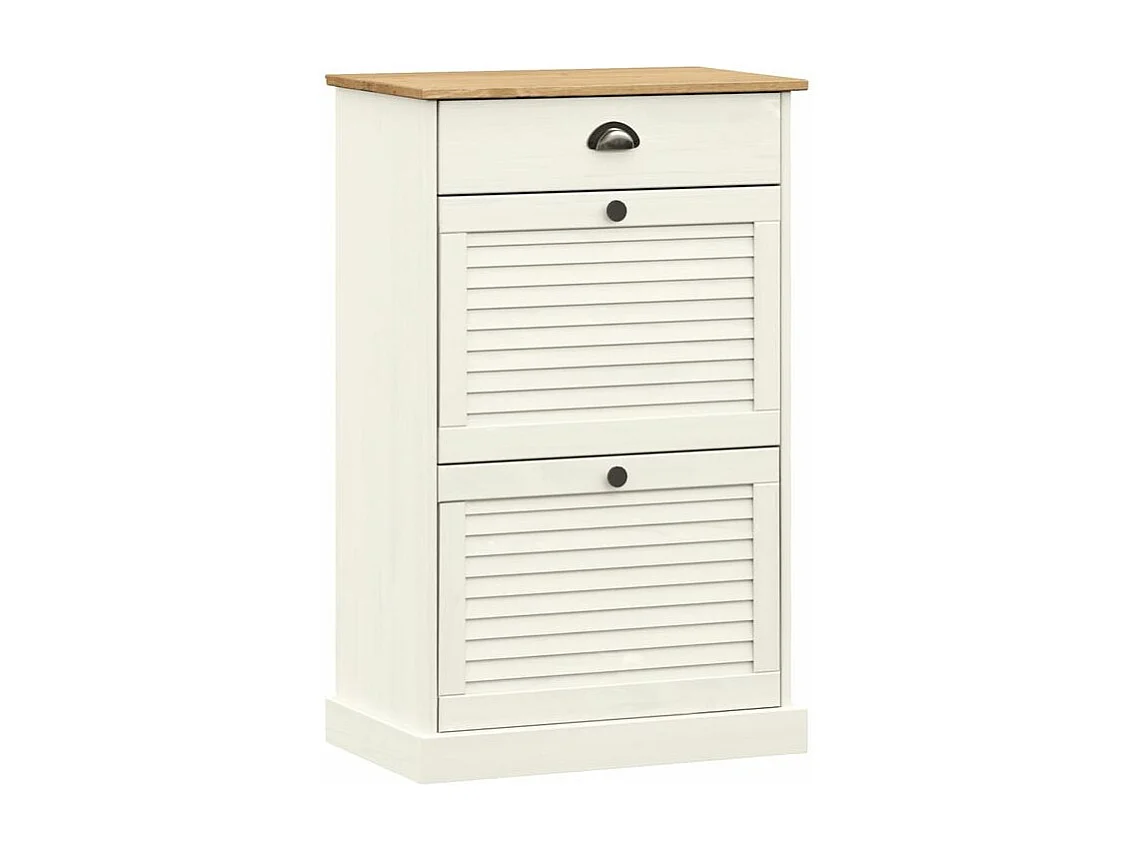 Armoire à chaussures VIGO 60x35x96 blanc bois massif de pin