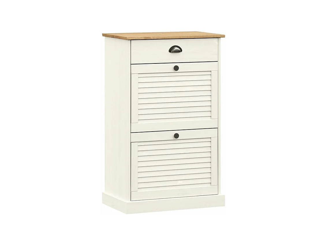 Armoire à chaussures VIGO 60x35x96 blanc bois massif de pin