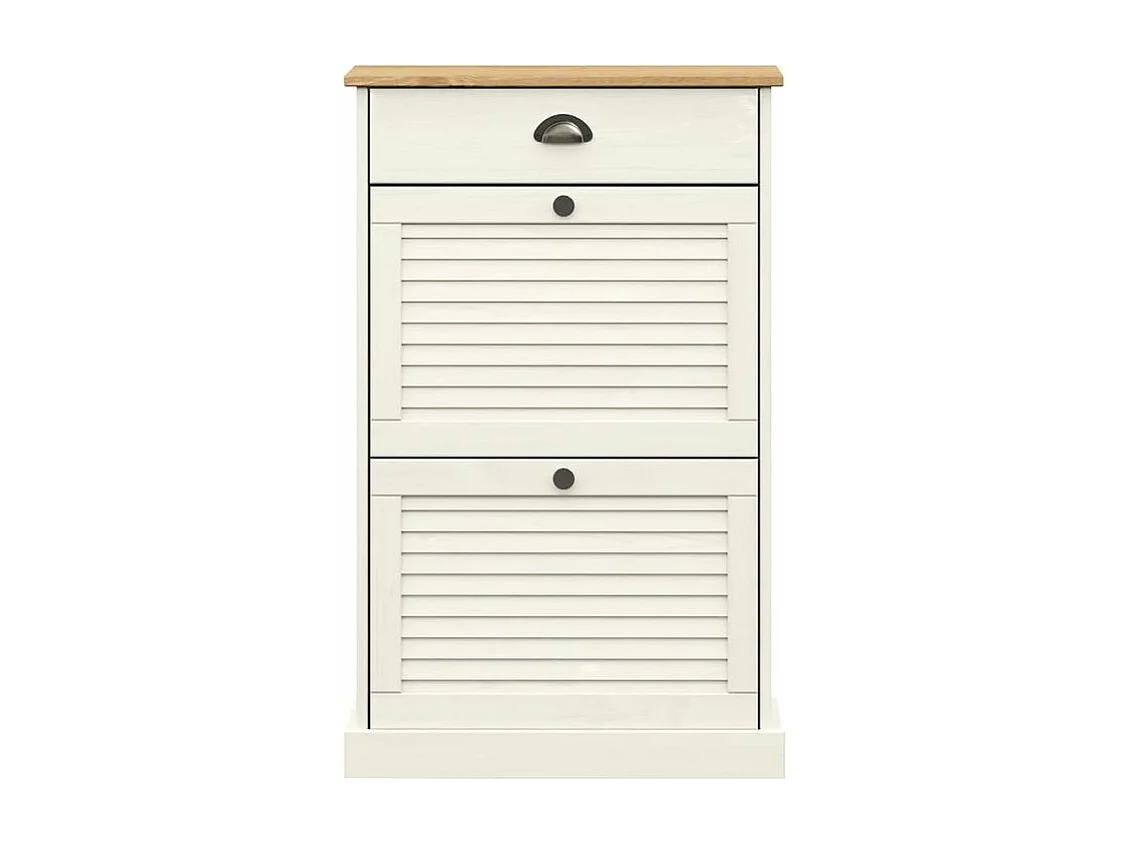 Armoire à chaussures VIGO 60x35x96 blanc bois massif de pin