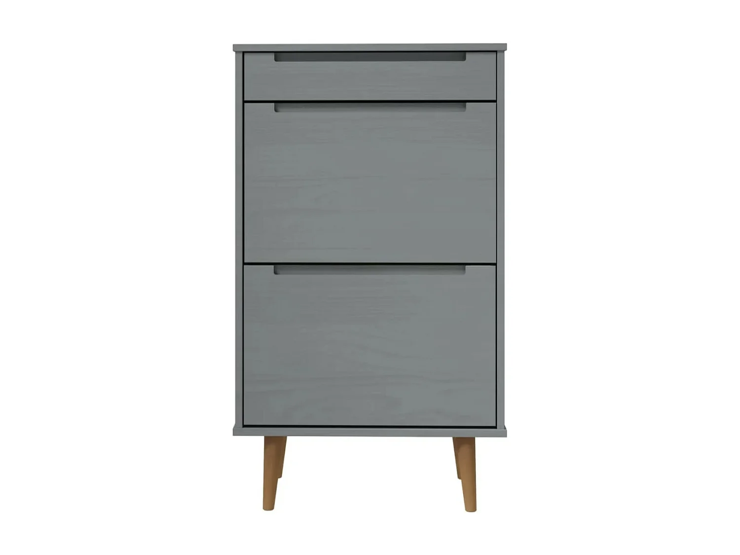Petite armoire à chaussures en bois de pin Leva L60xH103xP35 – Compacte et Élégante-Couleur Gris