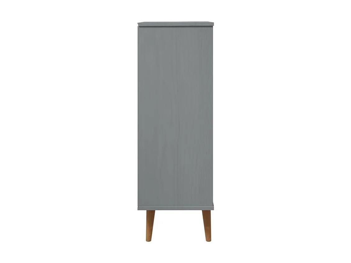 Petite armoire à chaussures en bois de pin Leva L60xH103xP35 – Compacte et Élégante-Couleur Gris