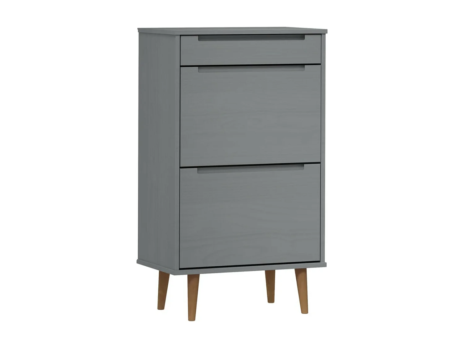 Petite armoire à chaussures en bois de pin Leva L60xH103xP35 – Compacte et Élégante-Couleur Gris
