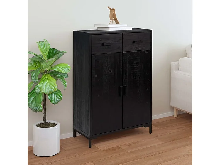 Étagère à chaussures Noir 75x40x110 Bois pin massif