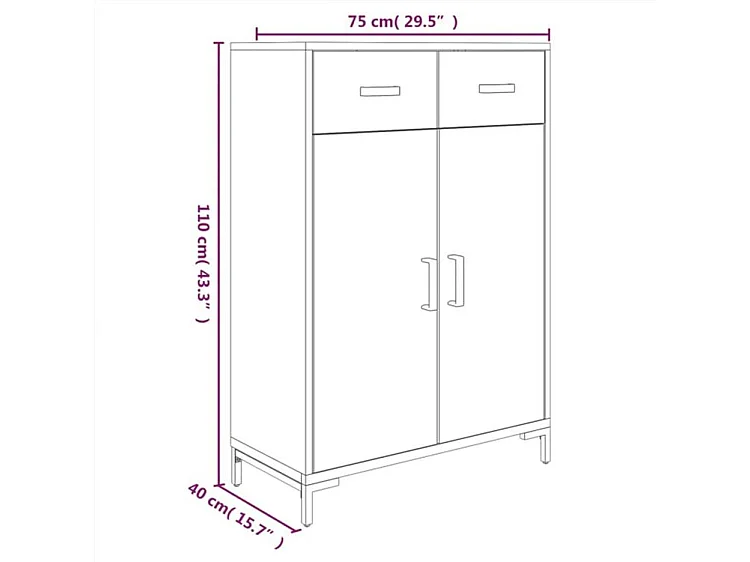 Étagère à chaussures Noir 75x40x110 Bois pin massif