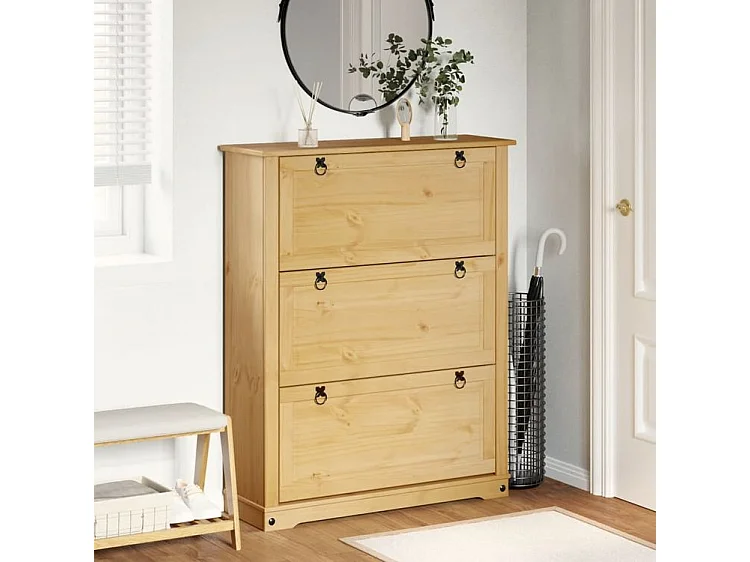 Armoire à chaussures Corona 99x32x124,5 bois de pin massif