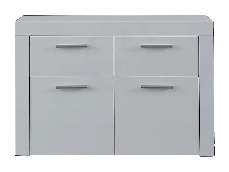 Alma Schuhschrank 2 Türen, 2 Schubladen wandhängend weiß Hochglanz.