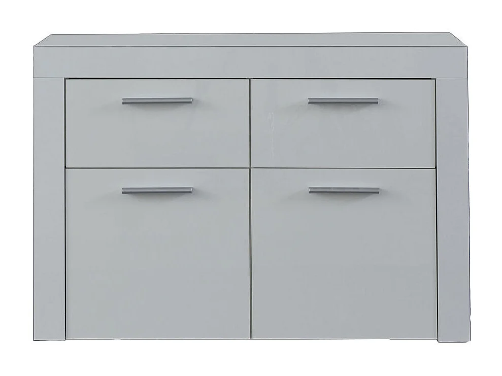 Alma Schuhschrank 2 Türen, 2 Schubladen wandhängend weiß Hochglanz.