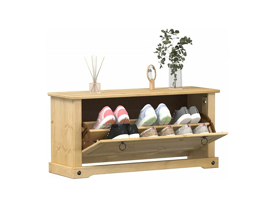 Armoire à chaussures Corona 99x32x47 bois de pin massif