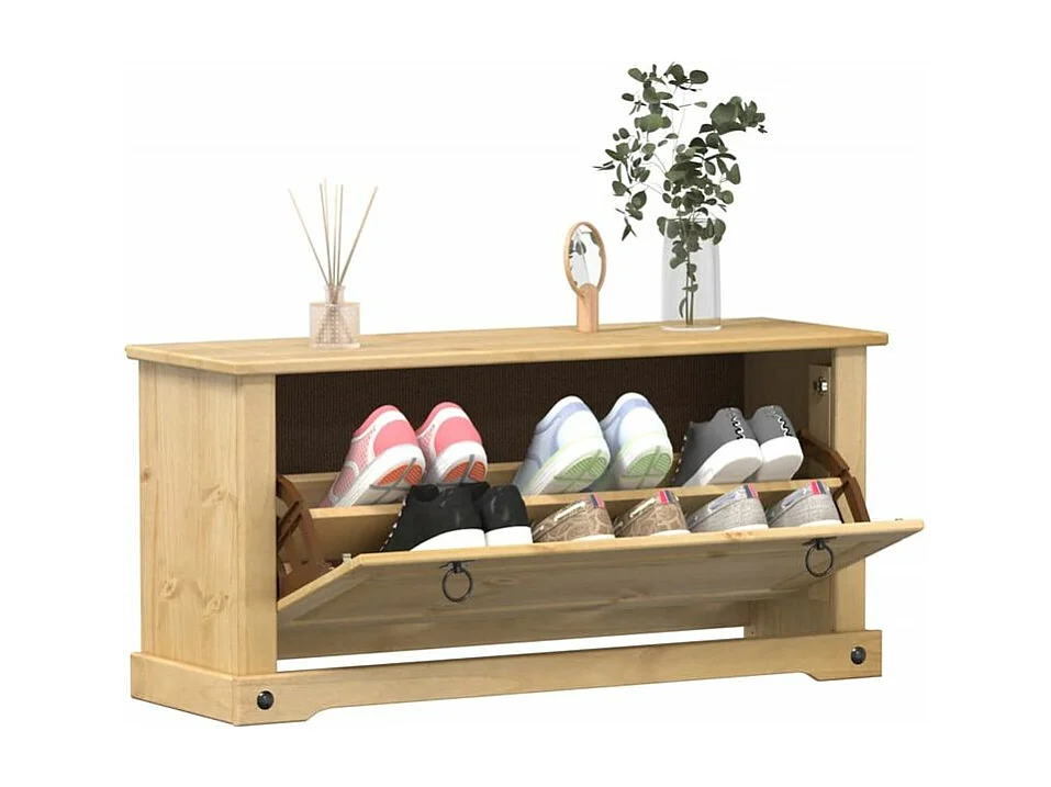 Armoire à chaussures Corona 99x32x47 bois de pin massif