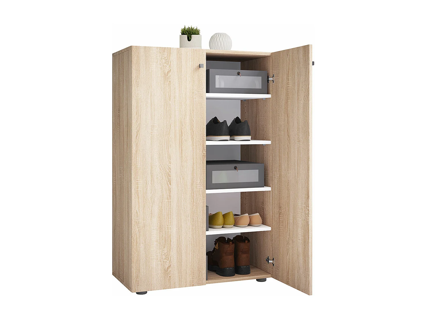 LonaXL5DT Schuhschrank 2 Türen Eiche dekor.