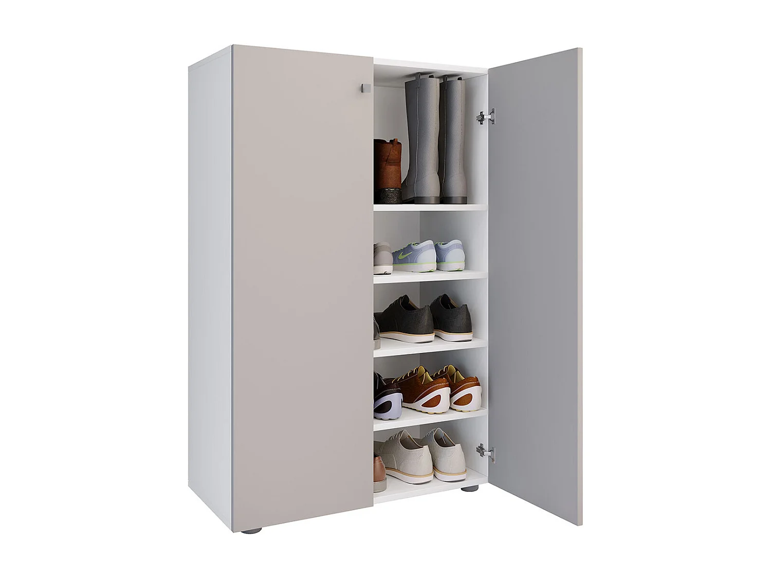 LonaXL5DT Schuhschrank 2 Türen weiß, grau.