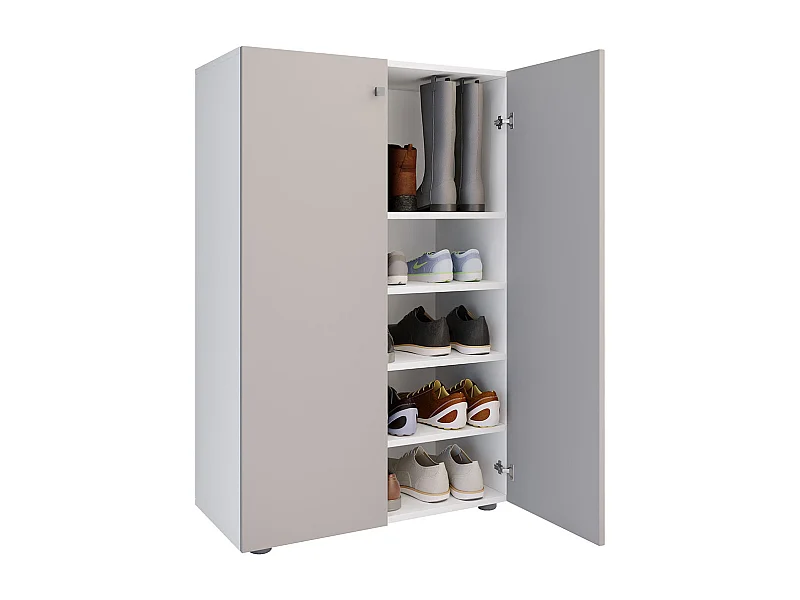 LonaXL5DT Schuhschrank 2 Türen weiß, grau.