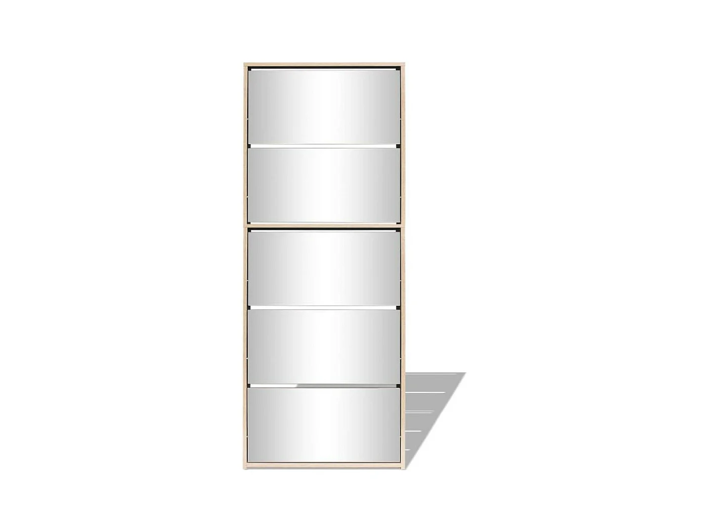 Meuble à chaussures 5 étagères et miroir 63x17x169,5 Chêne