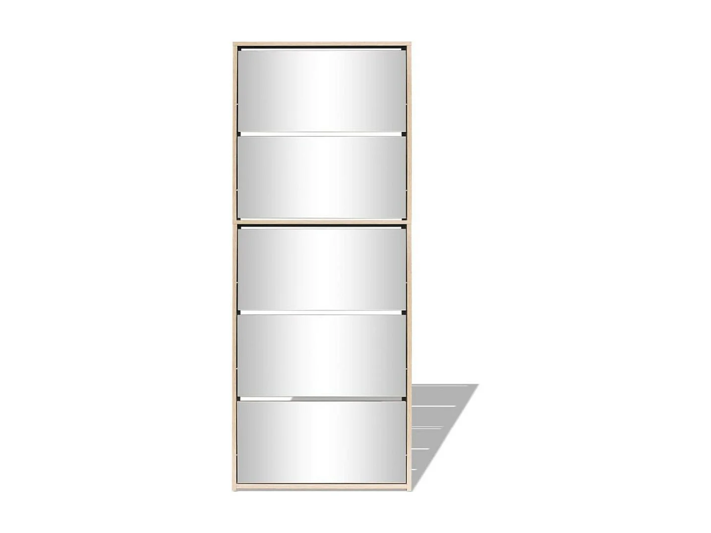Meuble à chaussures 5 étagères et miroir 63x17x169,5 Chêne