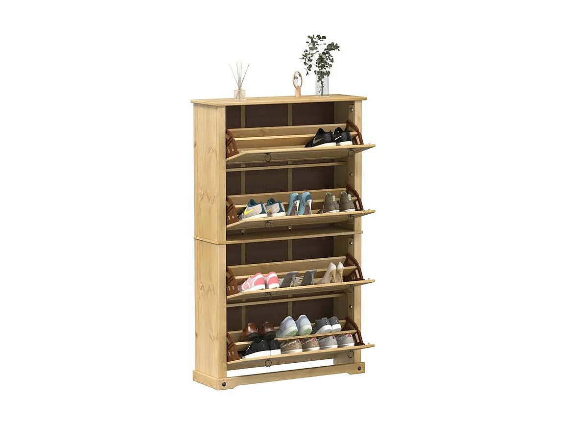 Armoire à chaussures Corona 99x32x163,5 bois de pin massif