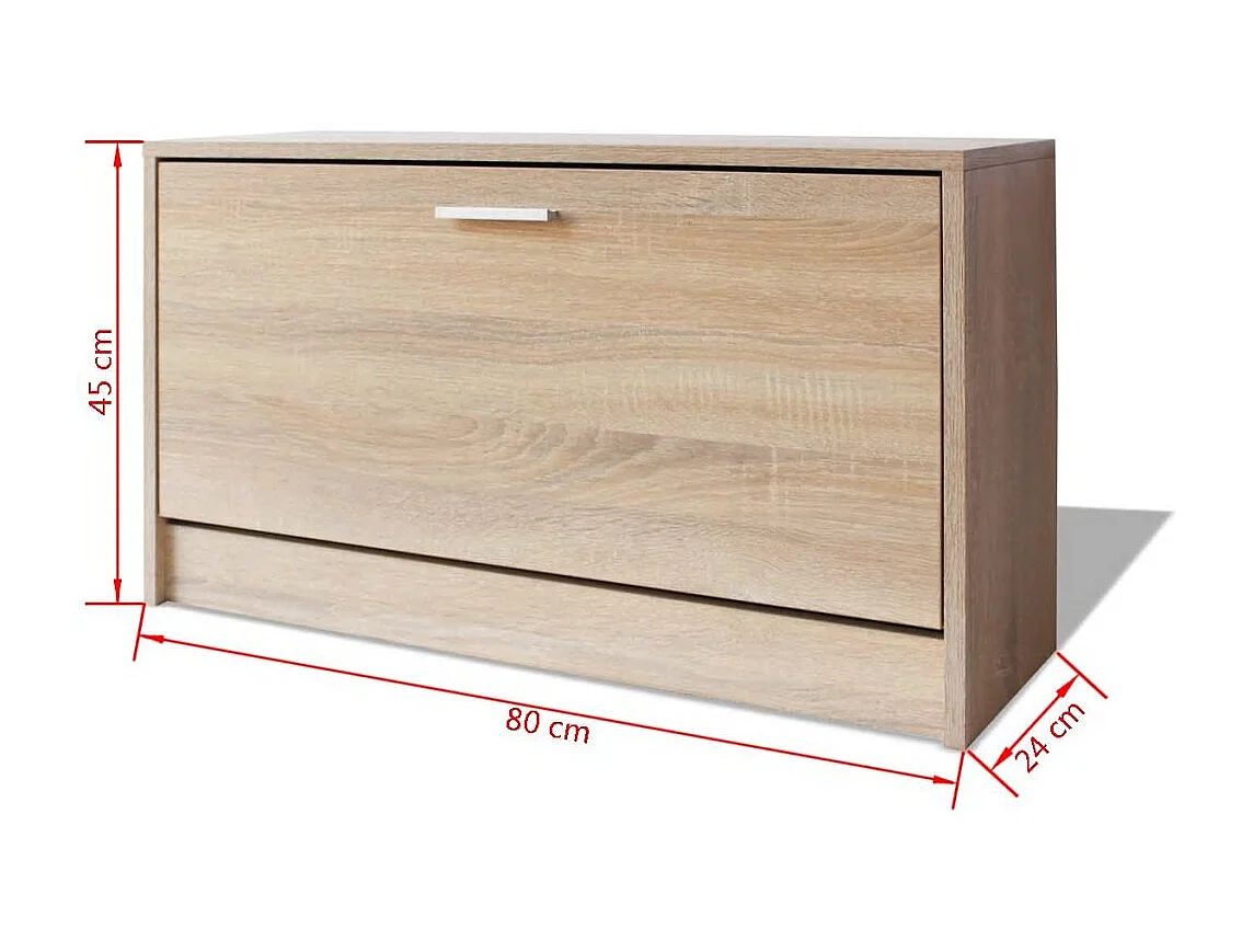 Banc à chaussures 80 x 24x45 Chêne