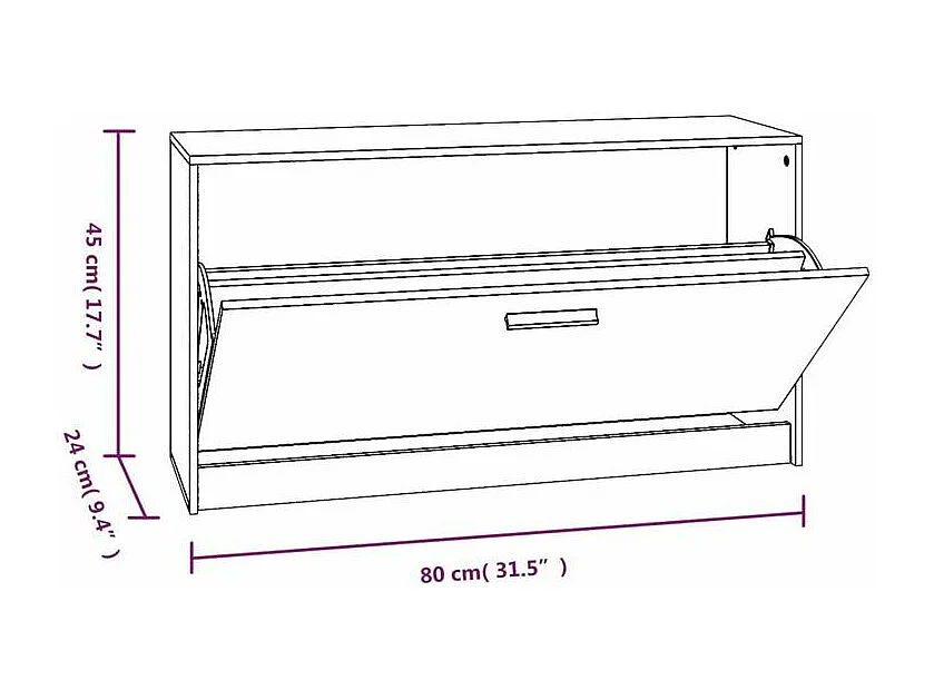 Banc à chaussures 80 x 24x45 Chêne
