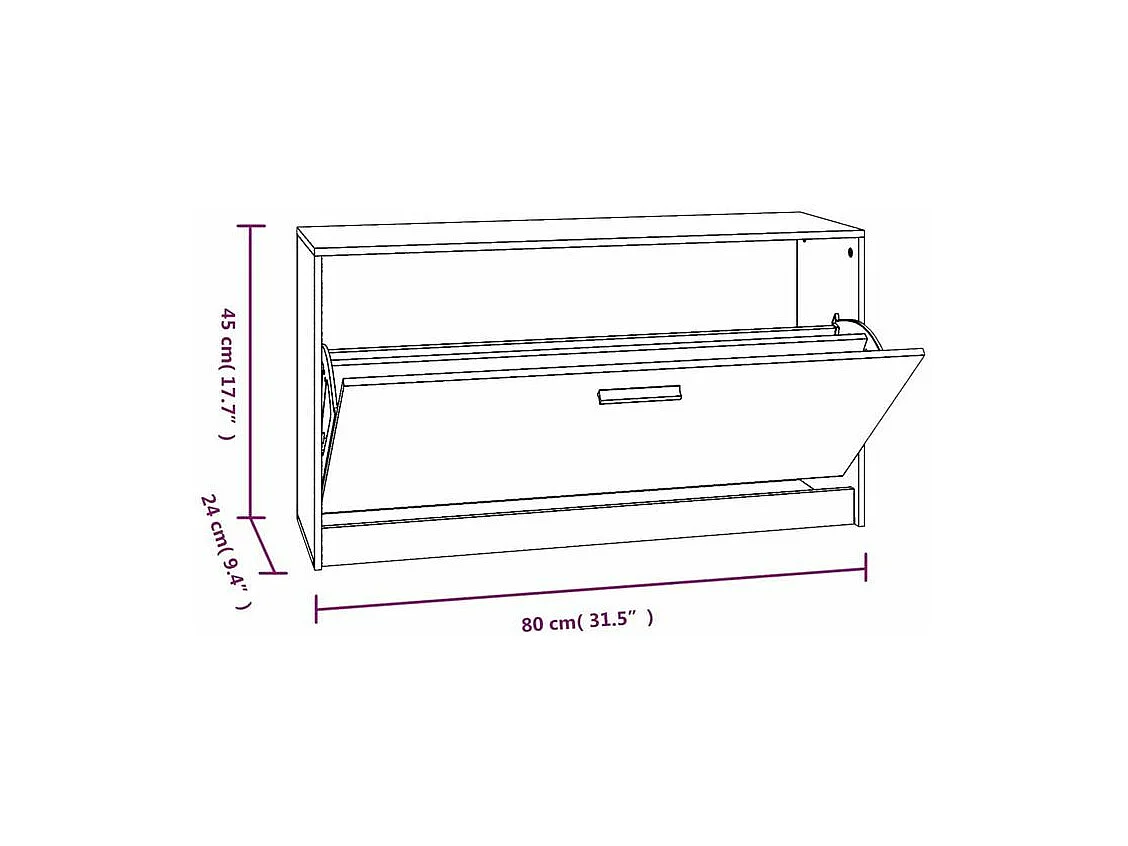 Banc à chaussures 80 x 24x45 Chêne