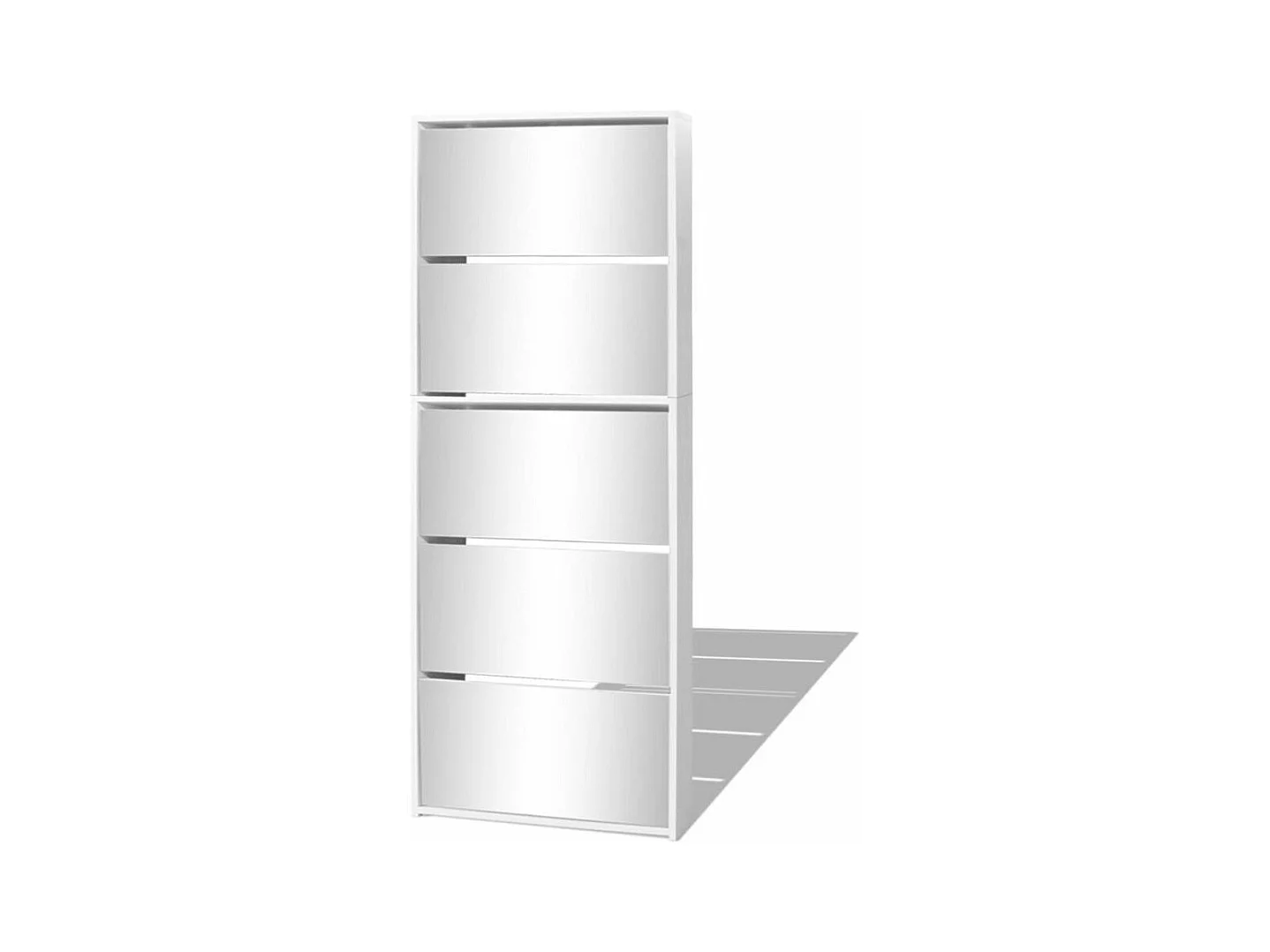Meuble à chaussures 5 étagères et miroir 63x17x169,5 Blanc