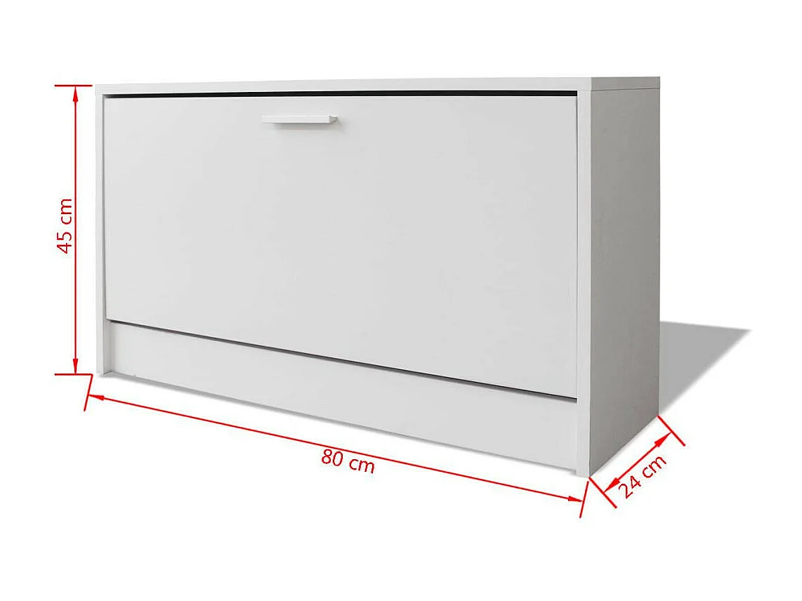 Banc à chaussures 80 x 24x45 Blanc