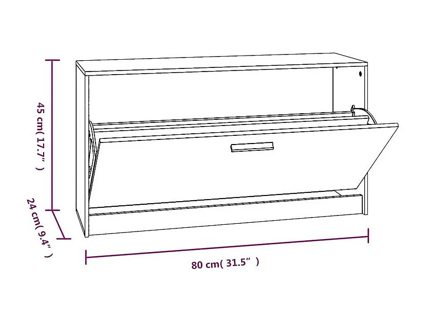 Banc à chaussures 80 x 24x45 Blanc