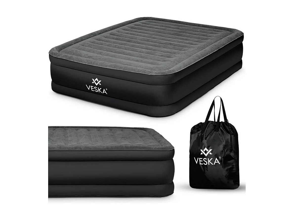 Matelas gonflable 2 places avec pompe électrique intégré 203 x 152 x 50 cm - Gris