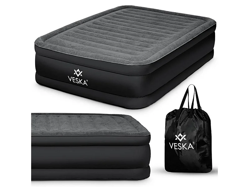 Matelas gonflable 1 place avec pompe électrique intégré-203 x 95 x 50 cm Gris