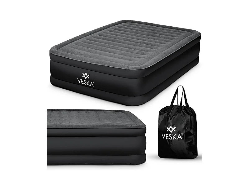 Matelas gonflable 1 place avec pompe électrique intégré-203 x 95 x 50 cm Gris