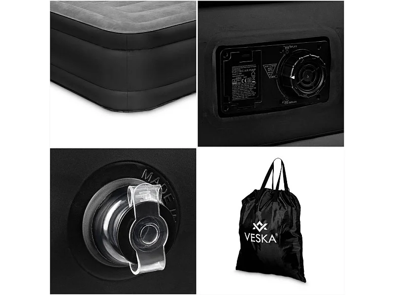 Matelas gonflable 2 places avec pompe électrique intégré - Beige