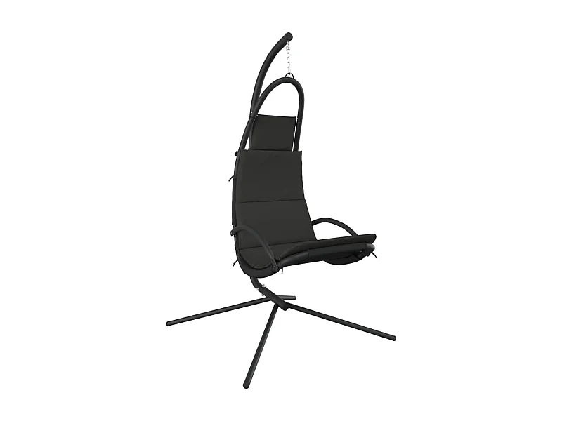 Chaise balançoire jardin coussin gris foncé tissu Oxford-acier