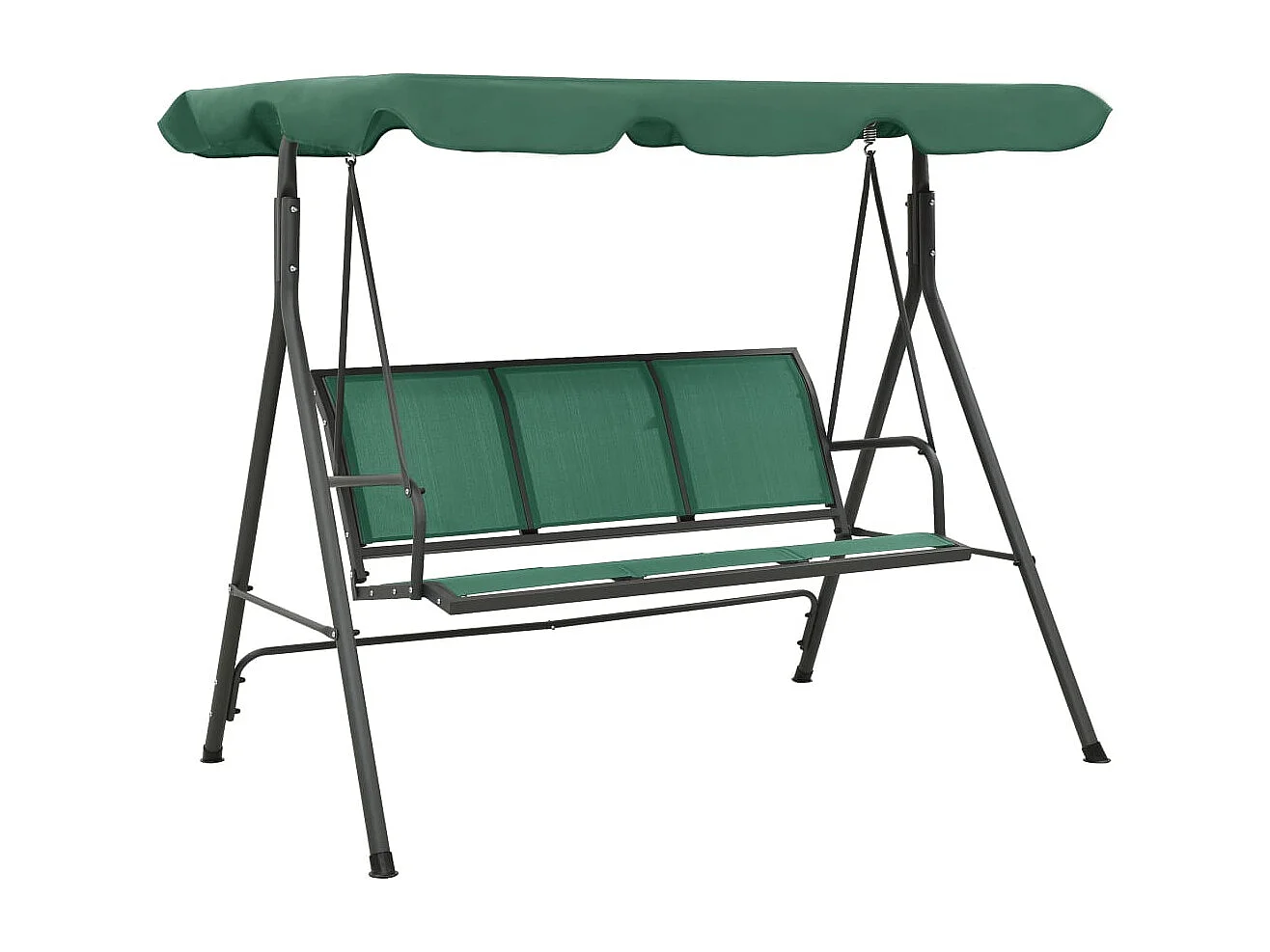 Balancelle de jardin vert 170cm textilène et acier