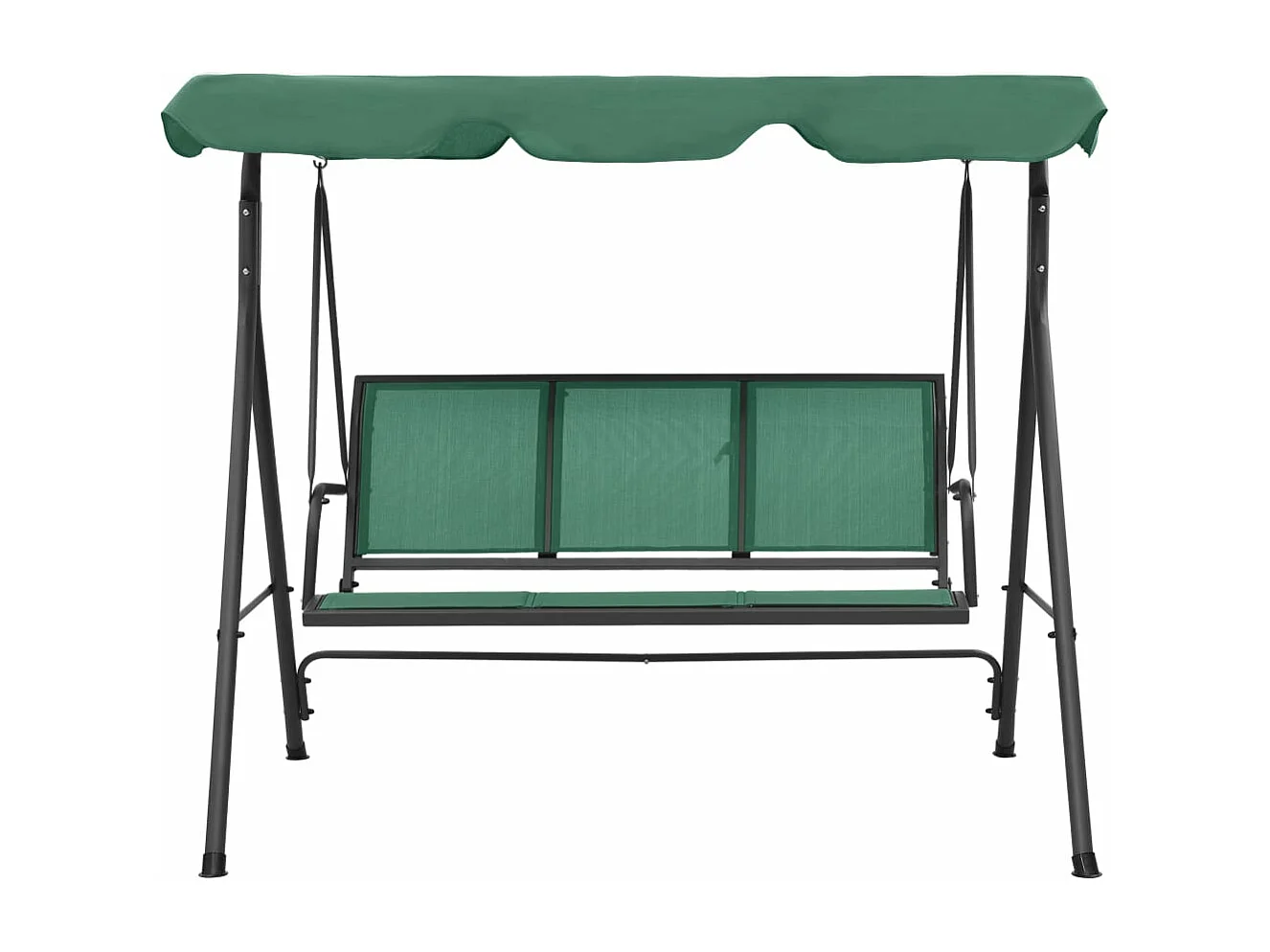 Balancelle de jardin vert 170cm textilène et acier