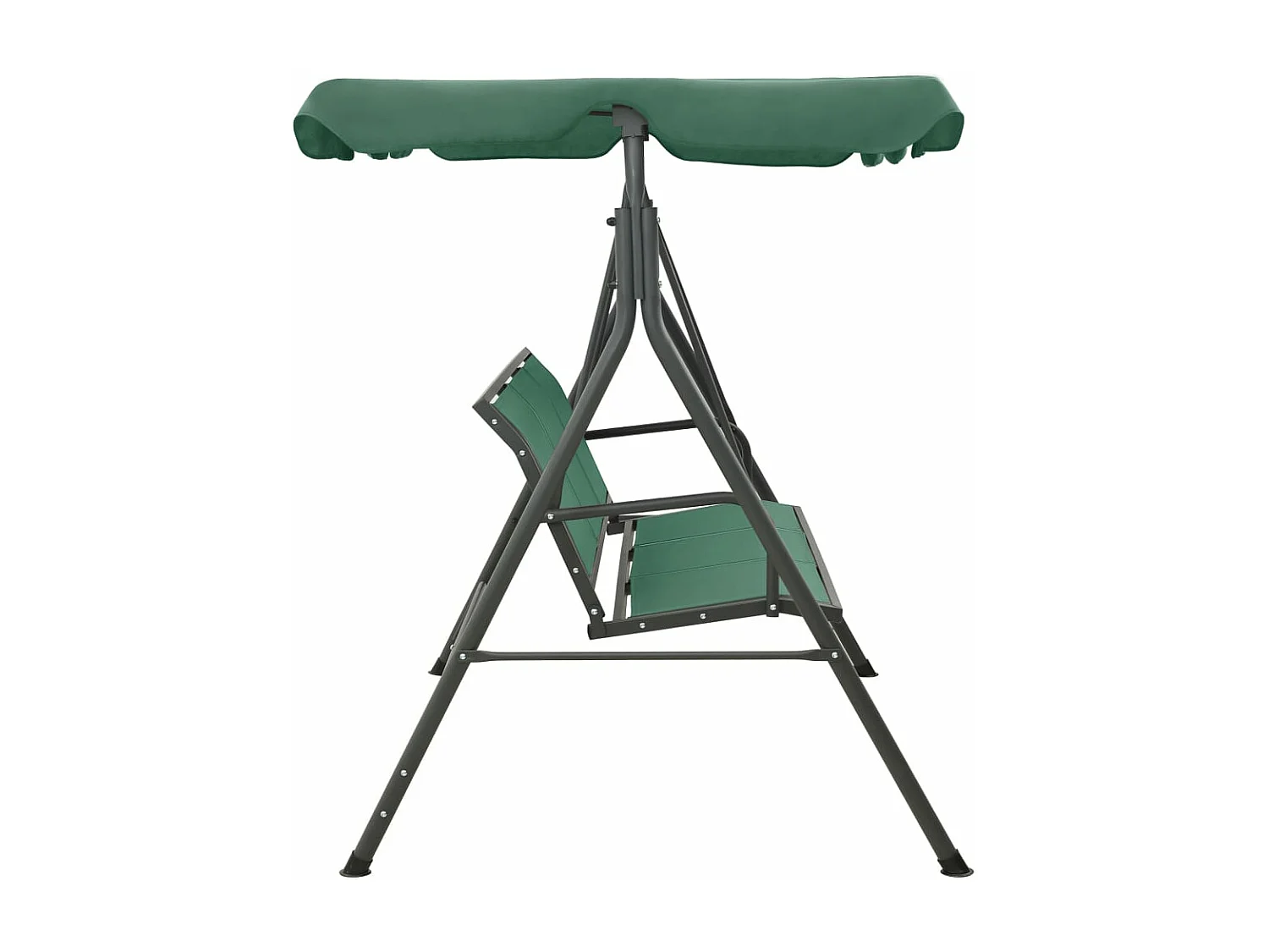 Balancelle de jardin vert 170cm textilène et acier