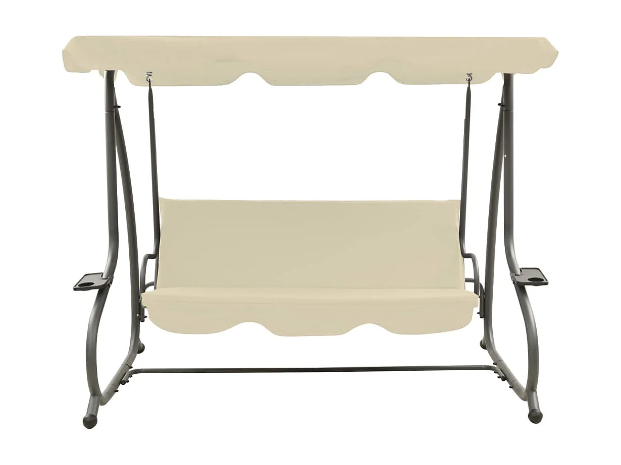 Balancelle d'extérieur avec auvent Blanc sable