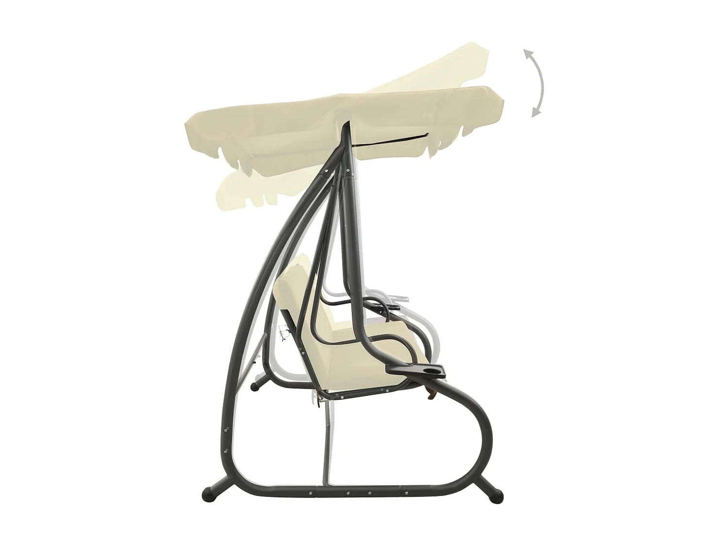 Balancelle d'extérieur avec auvent Blanc sable