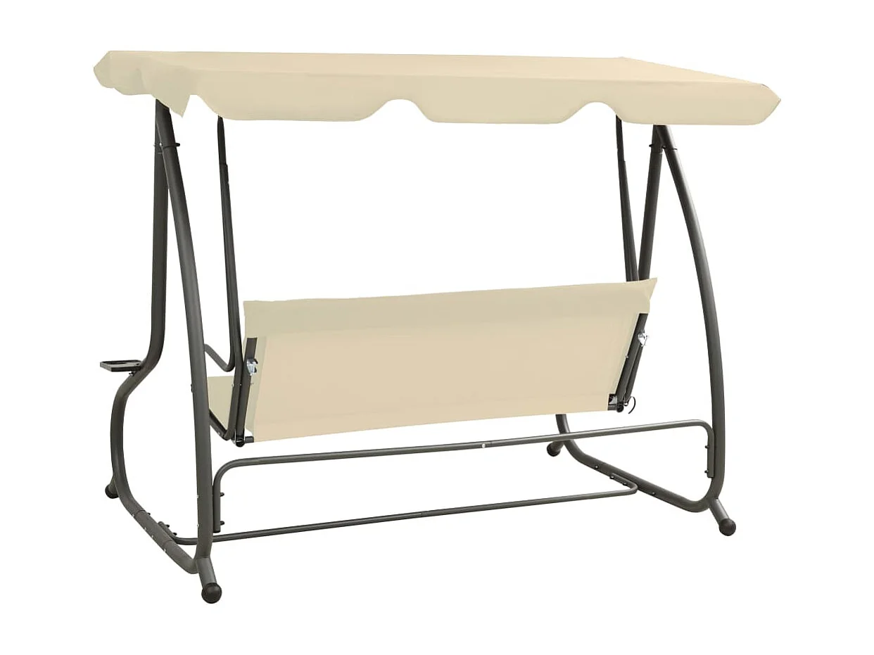 Balancelle d'extérieur avec auvent Blanc sable