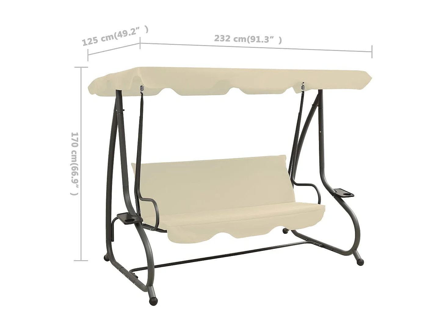 Balancelle d'extérieur avec auvent Blanc sable