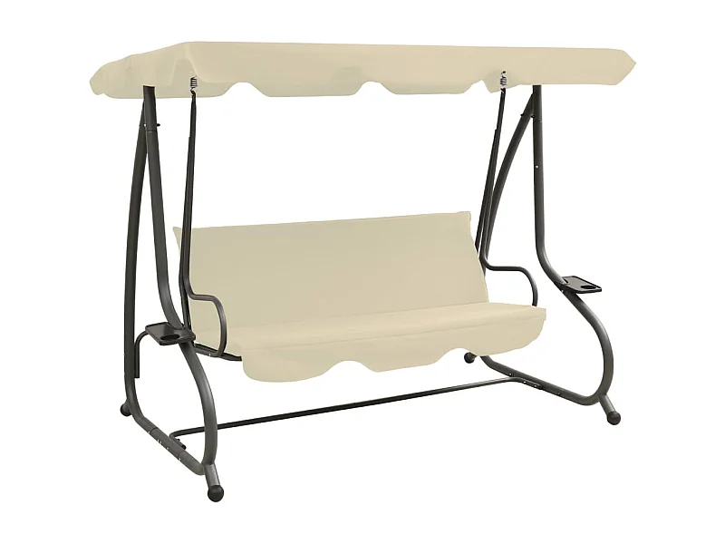 Balancelle d'extérieur avec auvent Blanc sable