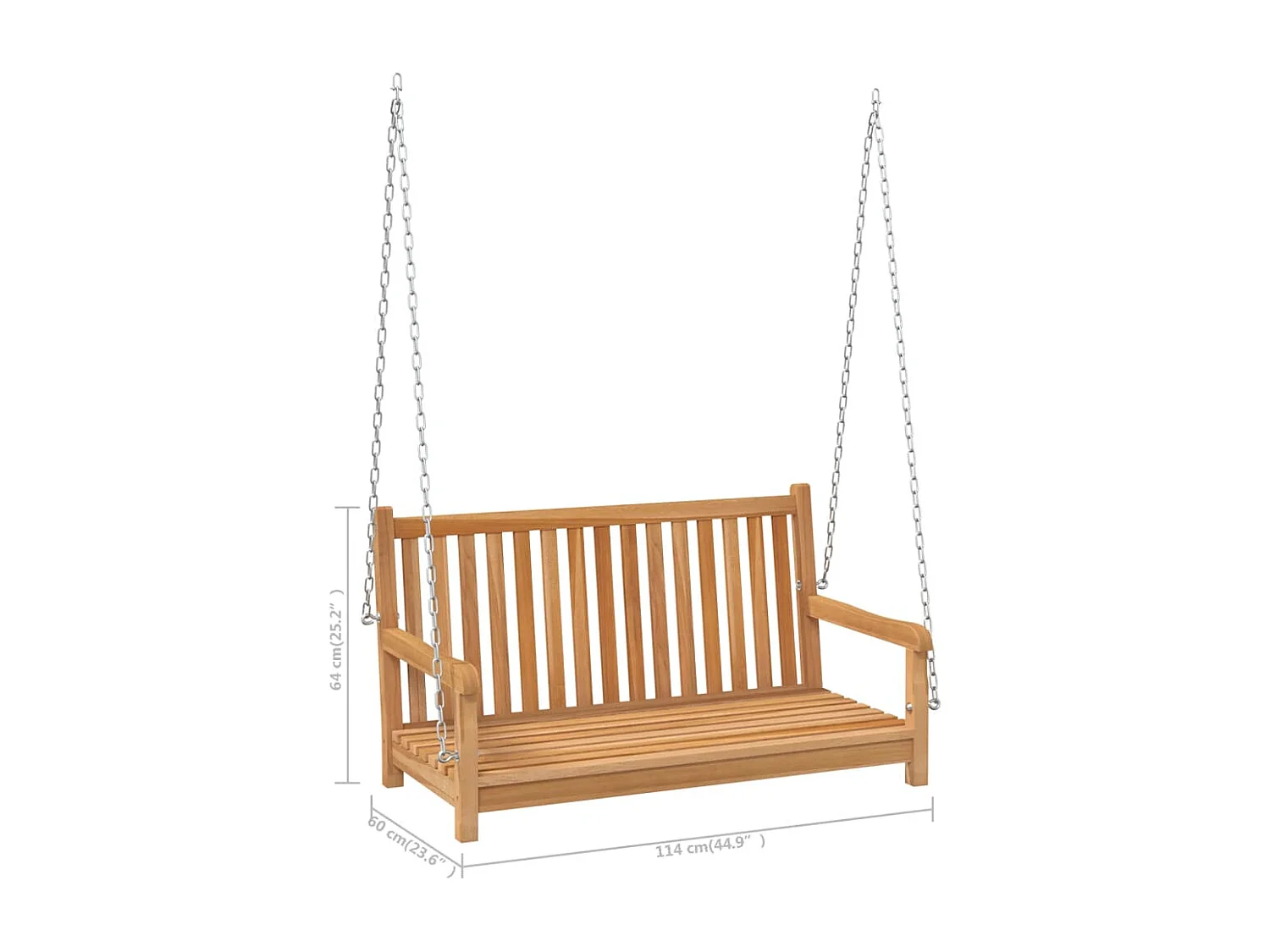 Balancelle Bois de teck massif 114x60x64