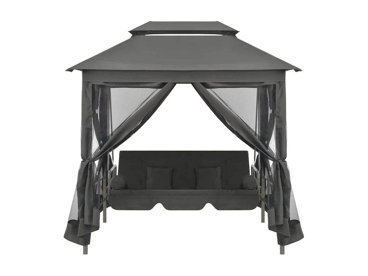 Balancelle convertible à auvent Anthracite 220x160x240 Acier